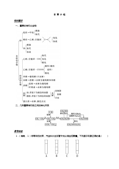 最新高一化学必修经典课强化及练习 ：本 章 小 结人教版