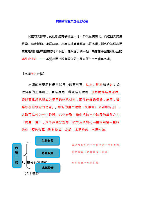 揭秘水泥生产过程全纪录