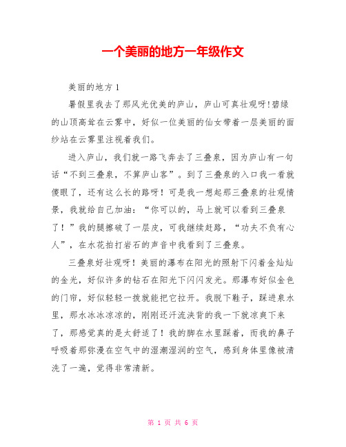 一个美丽的地方一年级作文