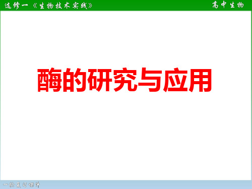 2021届高三一轮复习生物：42酶技术的应用课件