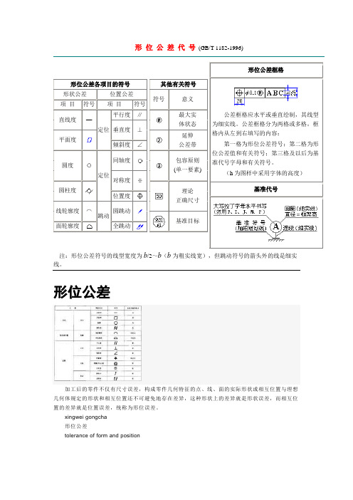 形位公差代号