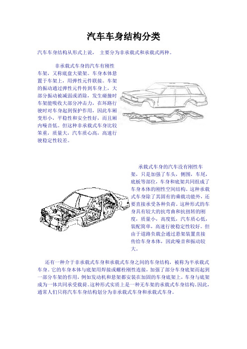 汽车车身结构分类