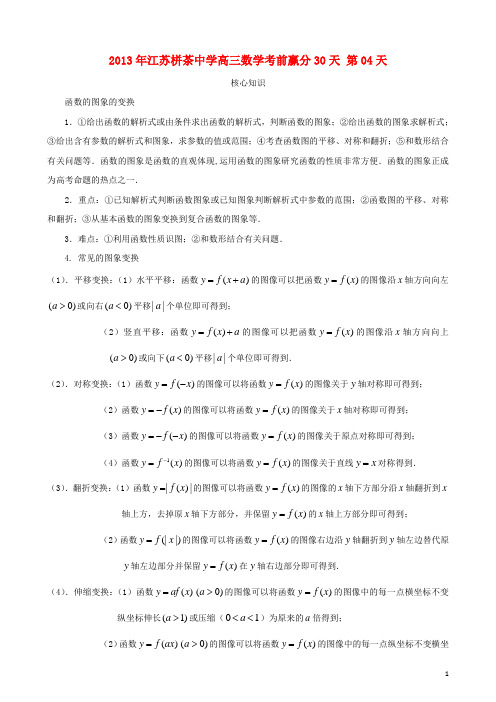 江苏省2013年栟茶中学高三数学考前赢分30天_第04天