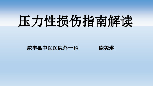 压力性损伤指南解读  