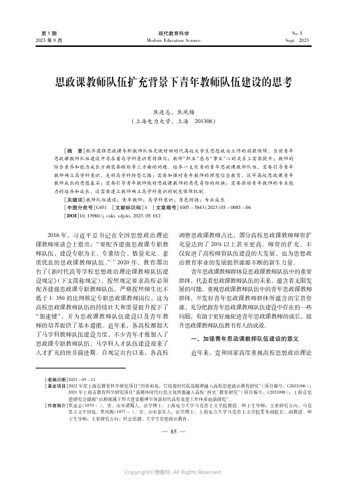 思政课教师队伍扩充背景下青年教师队伍建设的思考