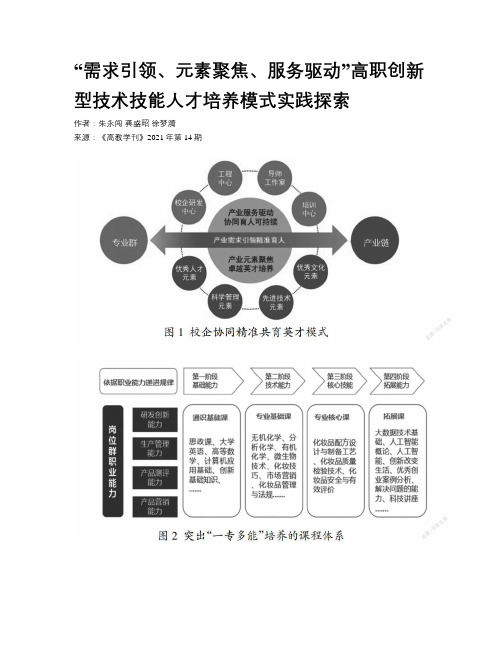 “需求引领、元素聚焦、服务驱动”高职创新型技术技能人才培养模式实践探索