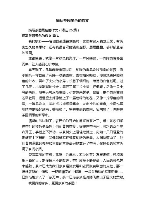 描写茶园景色的作文(精选26篇)