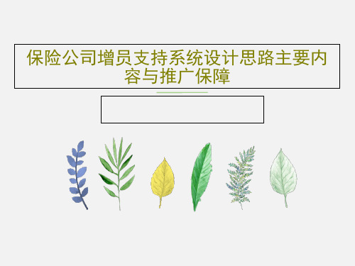保险公司增员支持系统设计思路主要内容与推广保障共78页文档
