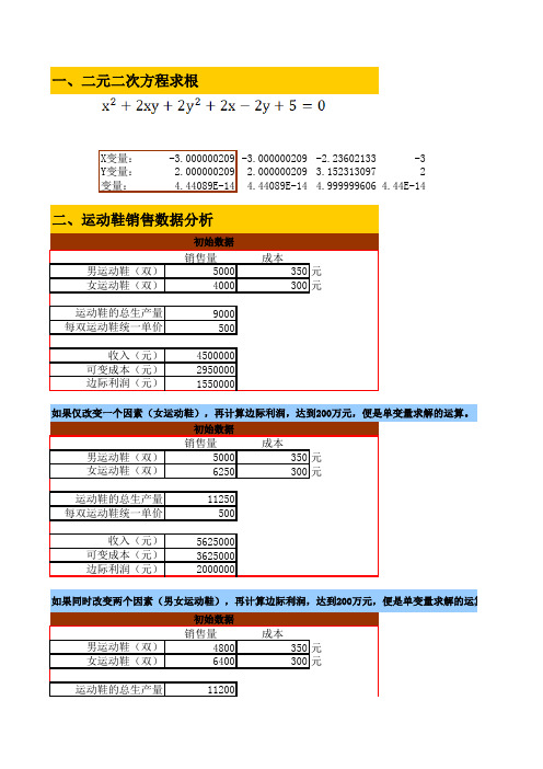 Excel(4)---规划求解多变量求解。