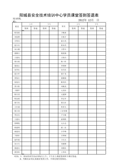 5.签到、签退表