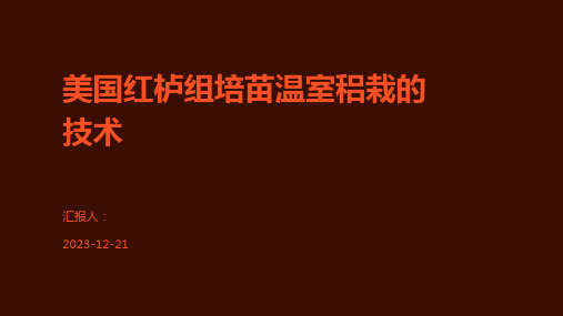 美国红栌组培苗温室稆栽的技术