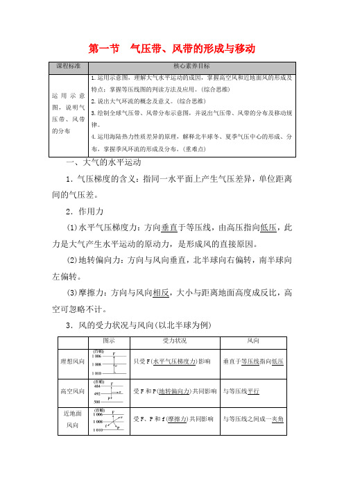 高中地理第3章大气的运动第1节气压带、风带的形成与移动教案选择性高中选择性地理教案