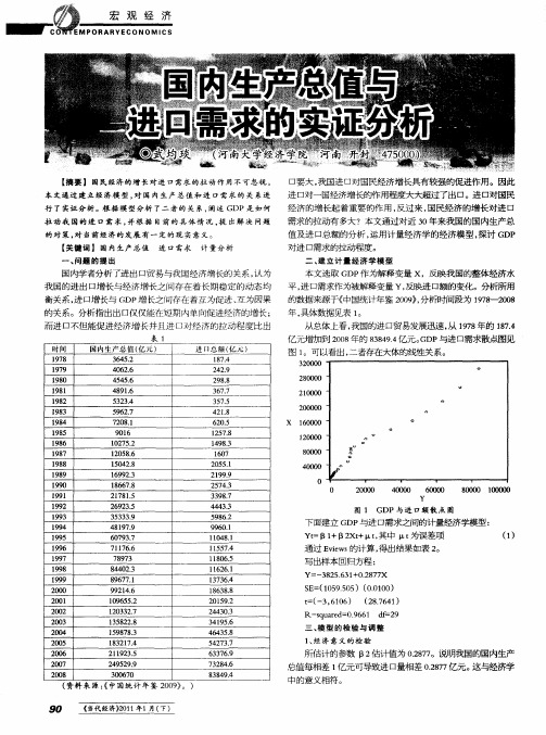 国内生产总值与进口需求的实证分析