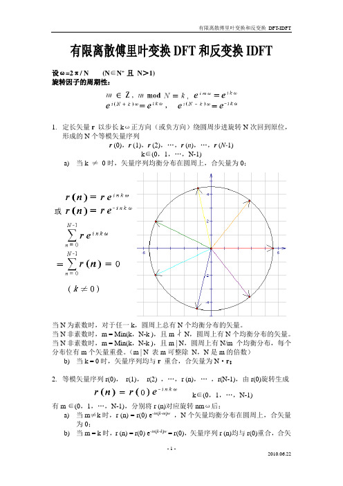 傅里叶变换DFT和反变换IDFT