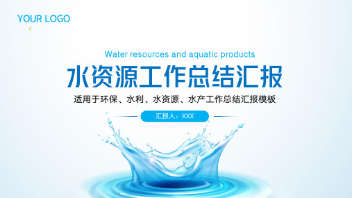 水资源水利水务净化水饮水工程工作总结汇报PPT