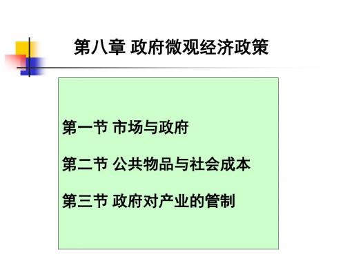 第八章 政府微观经济政策