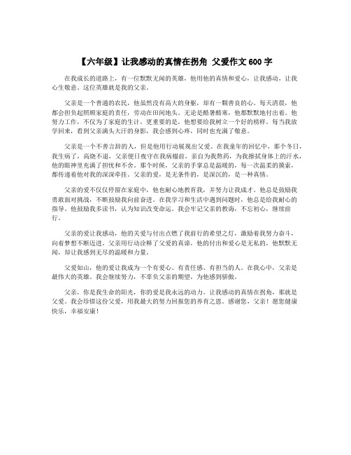 【六年级】让我感动的真情在拐角 父爱作文600字