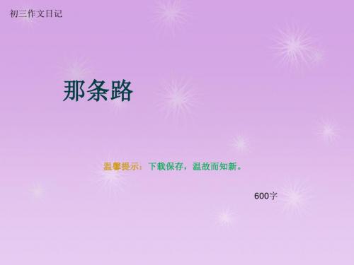 初三作文日记《那条路》600字(总9页PPT)