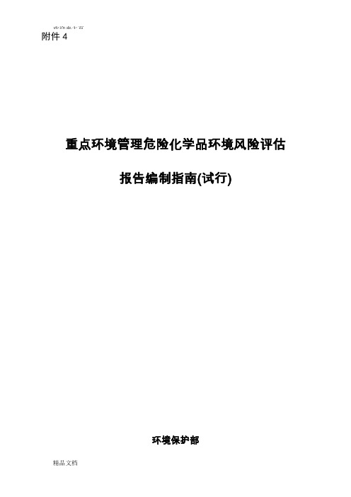 (2020年编辑)重点环境管理危险化学品环境风险评估报告编制指南