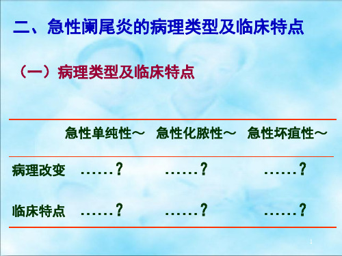 急性阑尾炎的病理类型及临床特点PPT课件