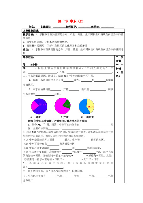 (人教版)七年级地理下册教案:8.1《中东》(2)