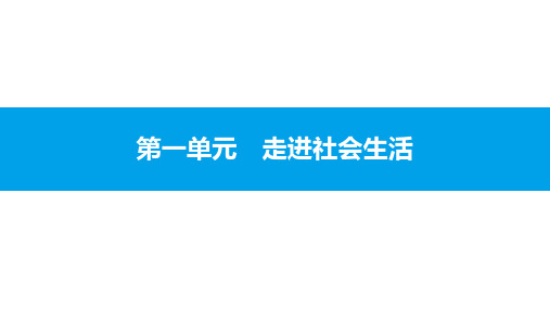 【教材知识梳理】八年级上册 第一单元 走进社会生活 课件-2021届中考总复习 道德与法治