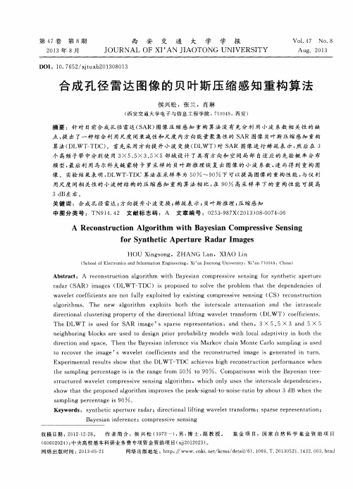 合成孔径雷达图像的贝叶斯压缩感知重构算法