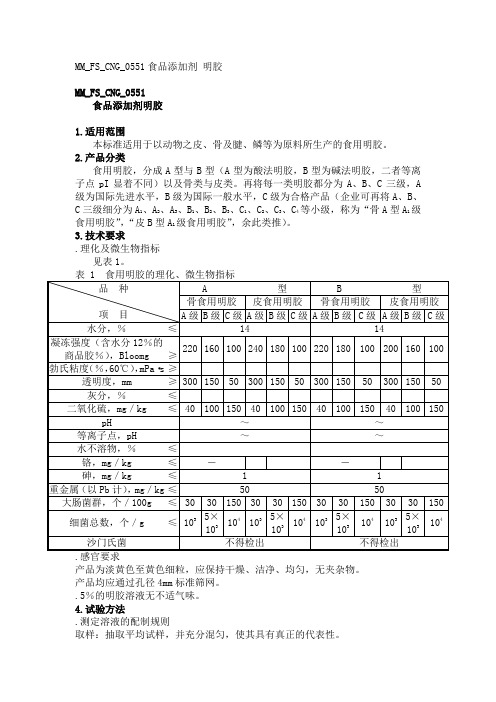 MMFSCNG食品添加剂明胶