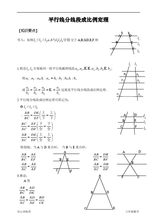 平行线分线段成比例定理