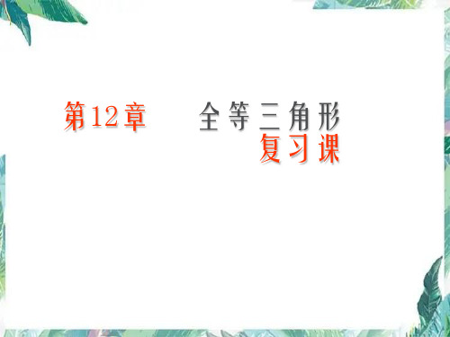 人教版八年级数学上册  第12章全等三角形复习课