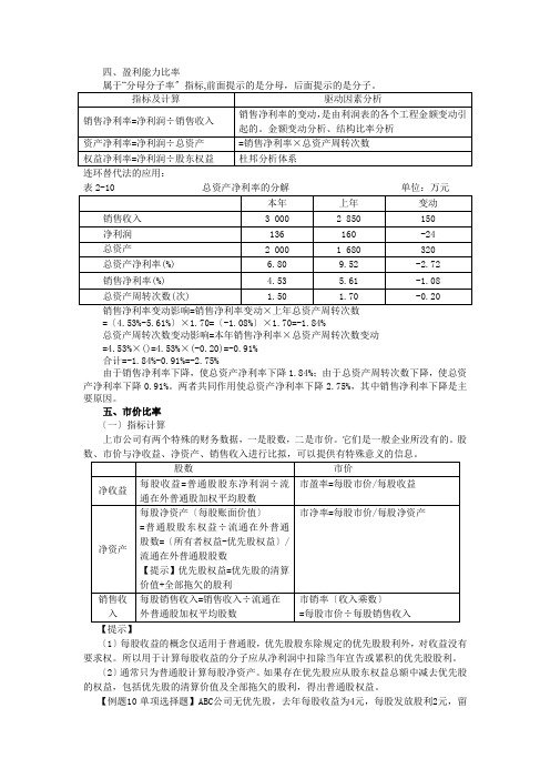 12注会财管-闫华红基础班-第二章财务报表分析(6)