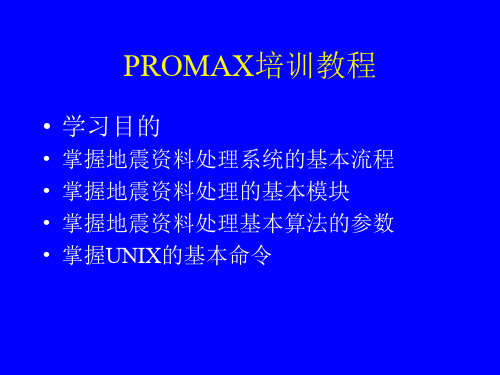 PROMAX培训课件