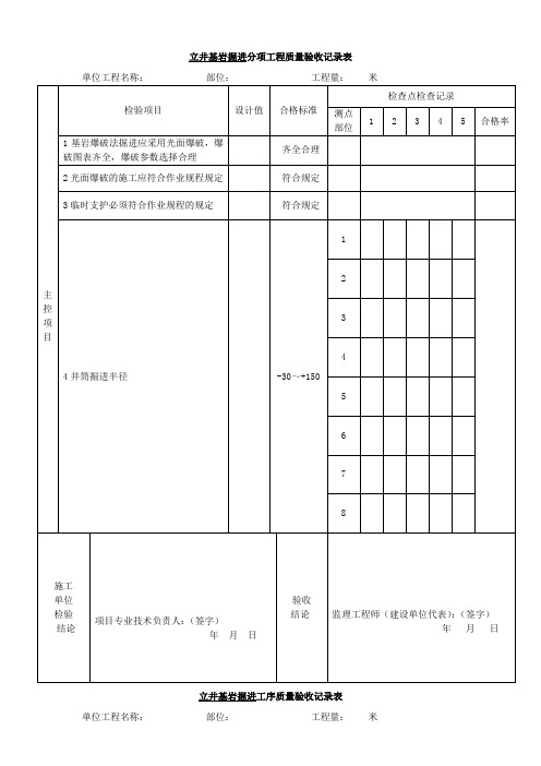 井巷工程验收表