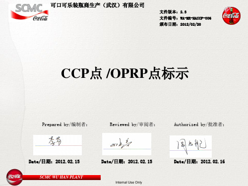 HACCP- CCP点、OPRP点标识..