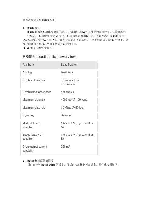 树莓派如何采集RS485数据