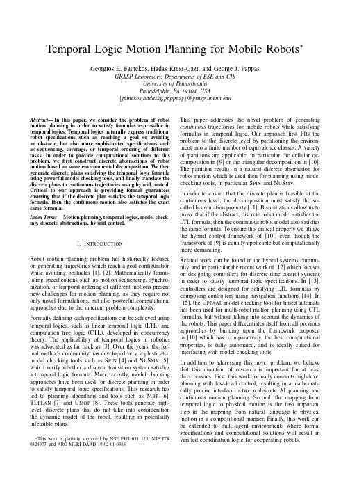 Temporal logic motion planning for mobile robots