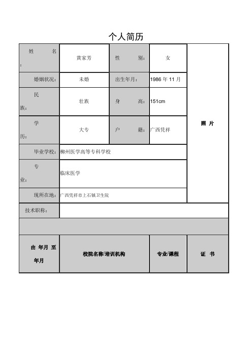 个人简历(2)