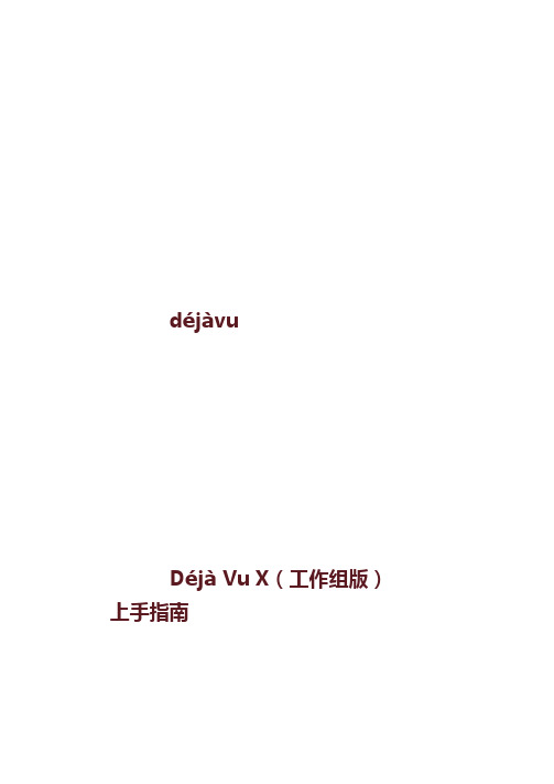 Deja+Vu+X详细操作手册