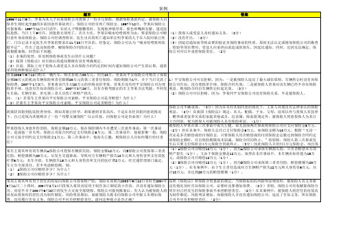 保险学复习资料整理(增加问答及案例)