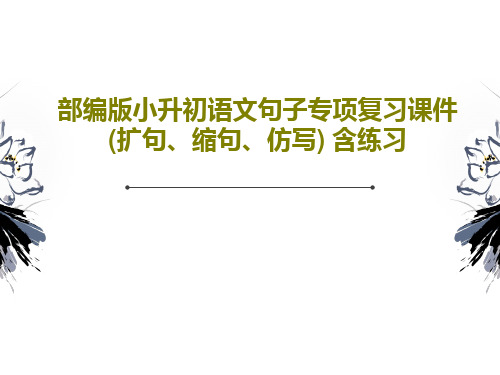 部编版小升初语文句子专项复习课件(扩句、缩句、仿写) 含练习共31页