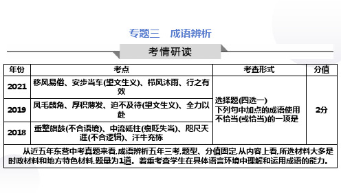 东营中考语文专题三 成语辨析