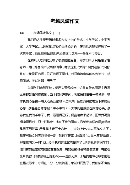 考场风波作文