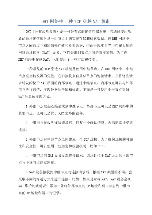 DHT网络中一种TCP穿越NAT机制