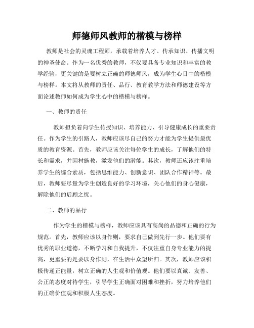 师德师风教师的楷模与榜样