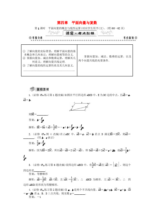 【最高考系列】(教师用书)高考数学一轮总复习 第四章 平面向量与复数课堂过关 理