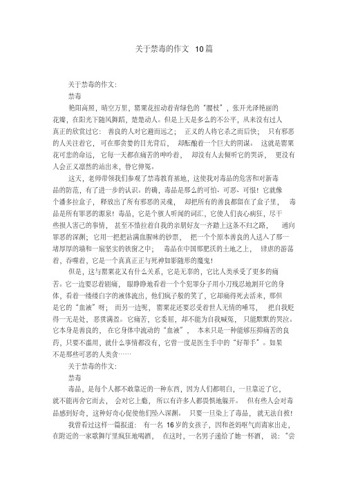 关于禁毒的作文10篇