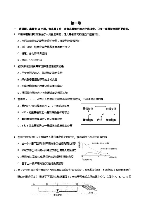 甘肃省白银市会宁县第五中学2014届高三下学期第二次周练理综试题 Word版