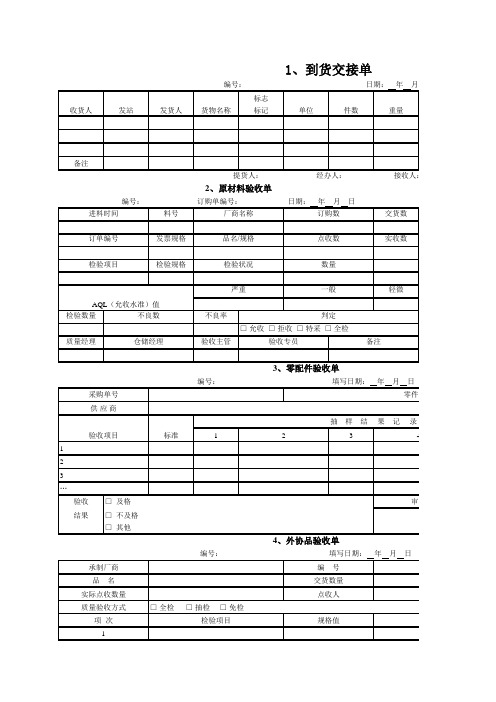 30张仓库常用表格与单据模板,仓库表单样式