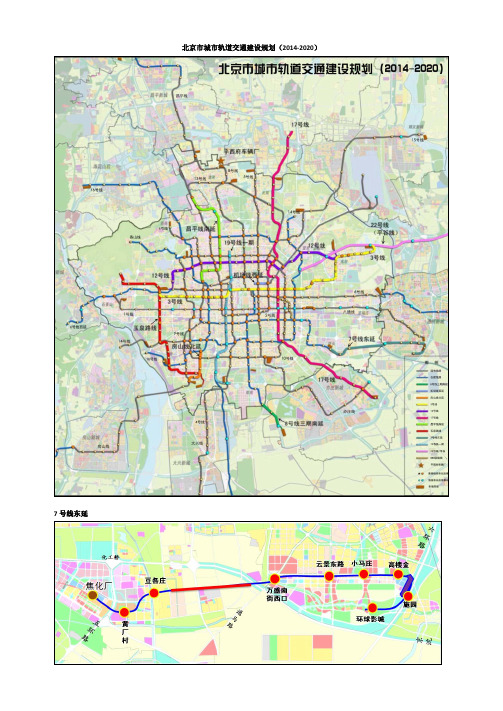 北京市城市轨道交通建设规划线路图(2014-2020)