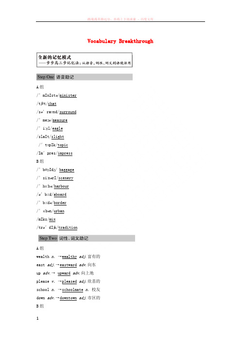20162017学年高中英语Unit5Canada“TheTrueNorth”VocabularyB